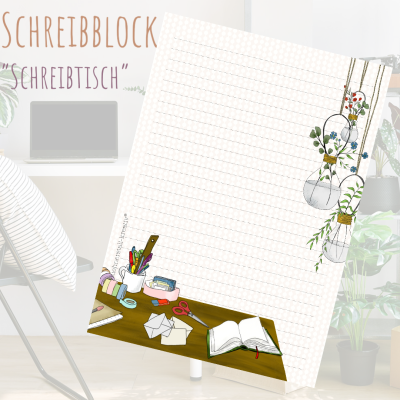 Notizblock / Schreibblock / Din A5 / Briefpapier - Schreibtisch