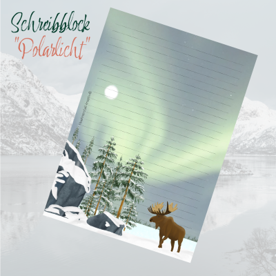 Notizblock / Schreibblock / Din A5 / Briefpapier - Polarlicht - Polarlicht