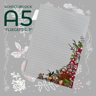 Notizblock / Schreibblock / Din A5 / Briefpapier - Fliegenpilz - Fliegenpilz