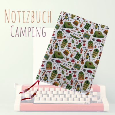 Notizbuch / Jahresplaner / Hülle / Planer / nachhaltig / Stoff / Umschlag - Camping