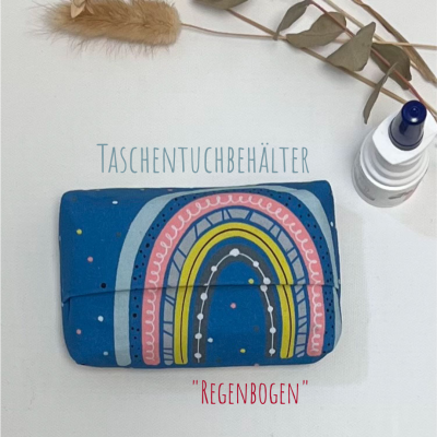 Regenbogen - Taschentuchfresser / Taschentuchbehälter für unterwegs / Tatüta