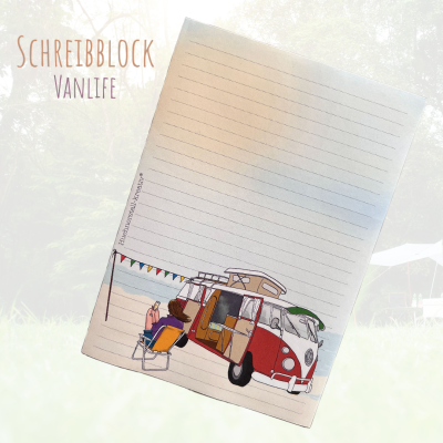 Notizblock / Schreibblock / Din A5 / Briefpapier - Camper / Bus / Vanlife