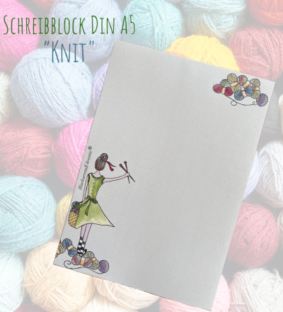Notizblock / Schreibblock / Din A5 / Briefpapier - Knit - Knit