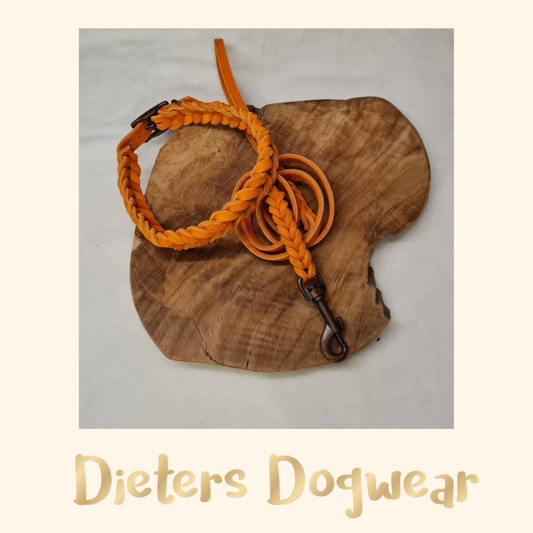 Halsband | Hundehalsband | Fettlederhalsband | Fettleder | Collar | Dogcollar - verstellbar handgefl