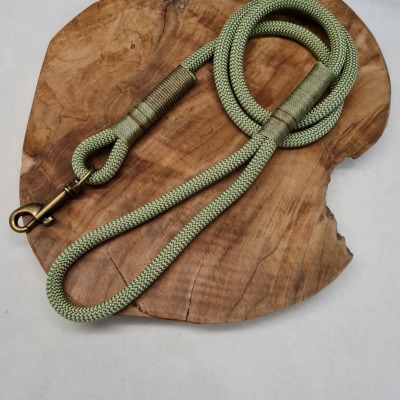 Halsband und Leine | Collar and Leash | Dog Leash Rope - Farbe: Guacemole