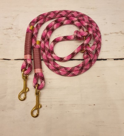 Halsband und Leine | Collar and Leash | Dog Leash Rope - Farbe: cherry blossom