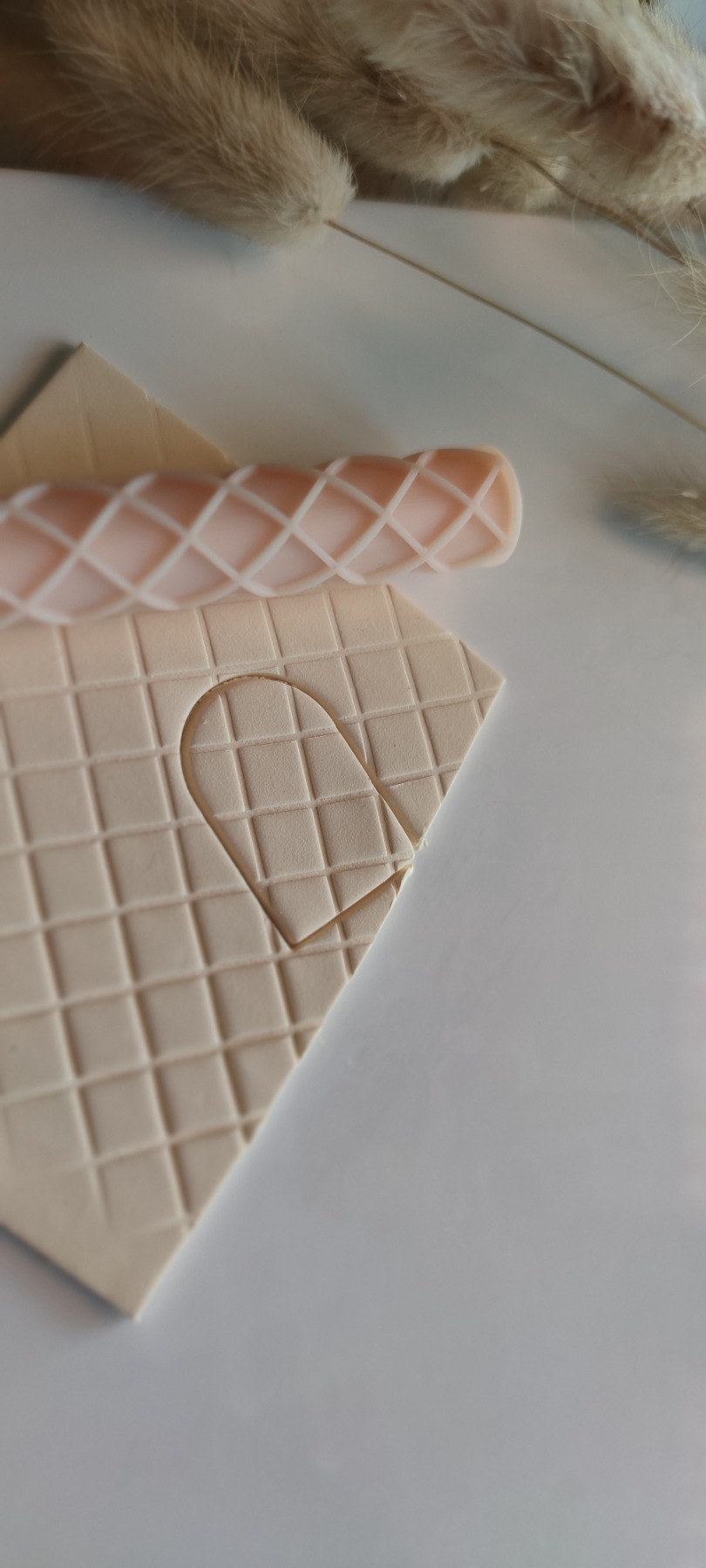 Clay Texture Roller | Prägungswalze | Stempel | Polymer Clay Zubehör | DIY-Werkzeug | handmade Schmuck | Karomuster 2