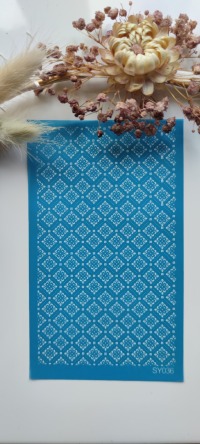 Silk Screen- Siebdruck für Polymer Clay Ohrringe romantisches muster 2