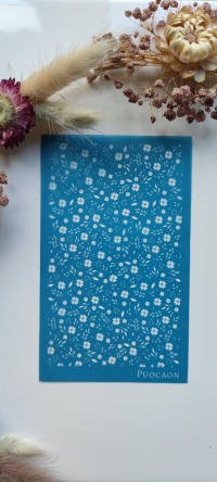 Silk Screen- Siebdruck für Polymer Clay Ohrringe Blumenmuster 2