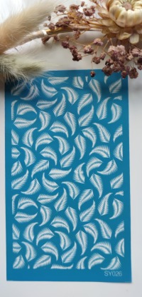 Silk Screen- Siebdruck für Polymer Clay Ohrringe Blätter 2 2