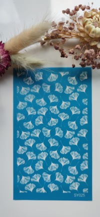 Silk Screen- Siebdruck für Polymer Clay Ohrringe Ginko 2
