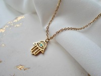 Hamsa Hand Kette gold | Nazar Auge Kette | 14k vergoldet 3