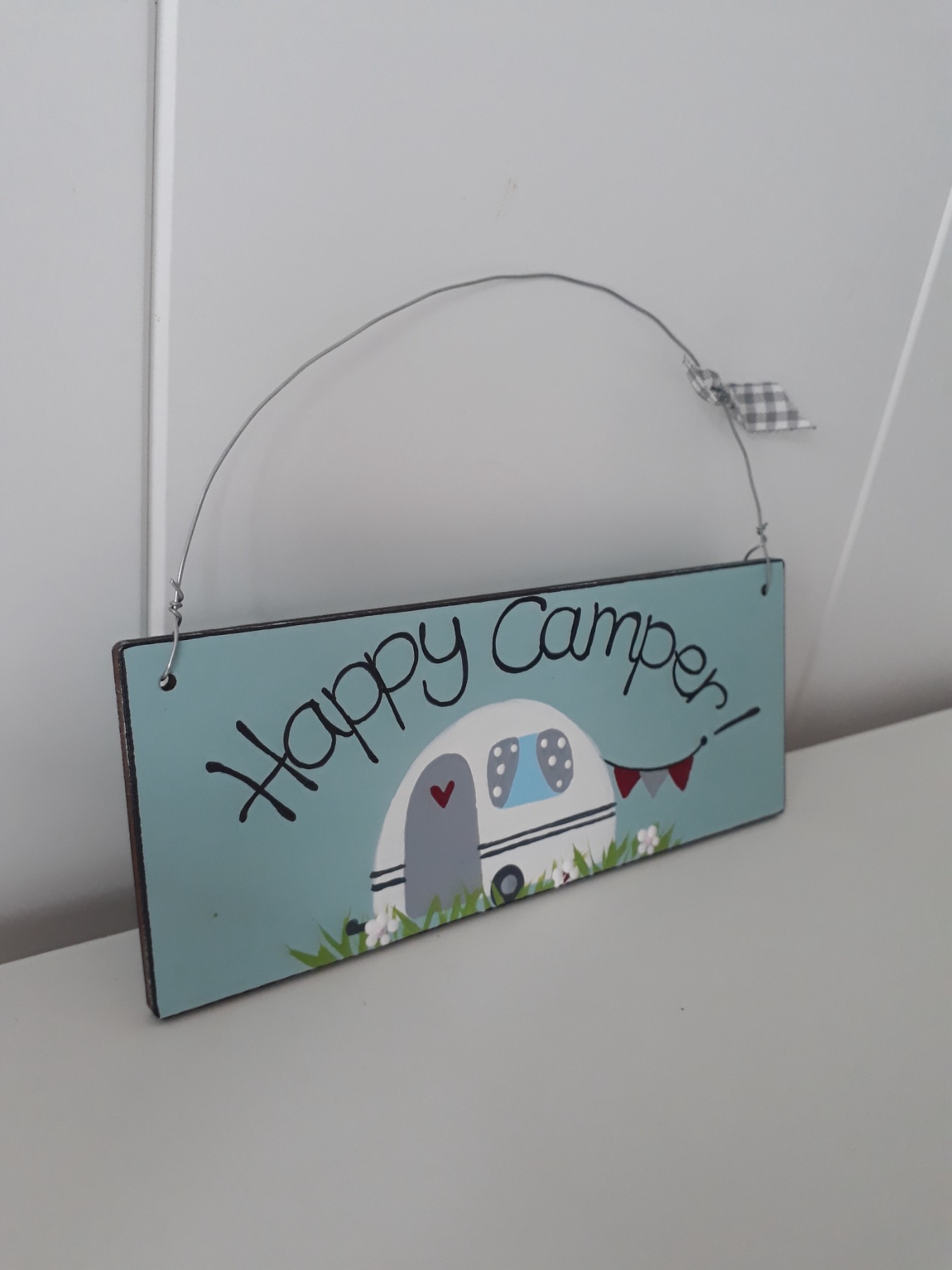 Holzschild Happy Camper 3