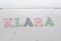 10 cm Holzbuchstaben Kinderzimmer personalisiert in grau, mint und zartrose