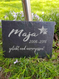 personalisierte Gedenktafel für Hund Katze Haustier Schiefer Grabstein Grabplatte Trauerplatte Schi