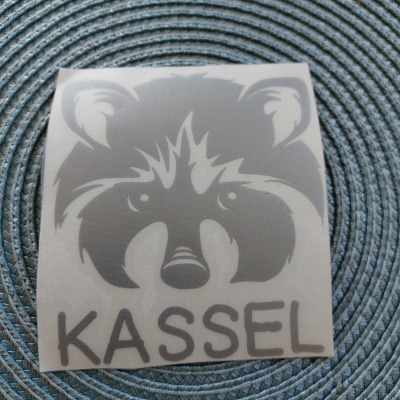 Kassel Waschbär Aufkleber als Autoaufkleber Wandtattoo Sticker - Nordhessen Kasseler Kasselaner Kasseläner