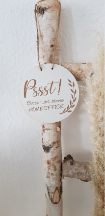 Pssst Bitte nicht stören Homeoffice Holzschild Schild Türschild - Geschenk zur Geburt Geschenkidee