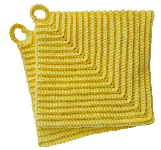 Topflappen klassischer Stil ca. 19 x 19 cm - 100 Baumwolle - gelb Nr. 319 2
