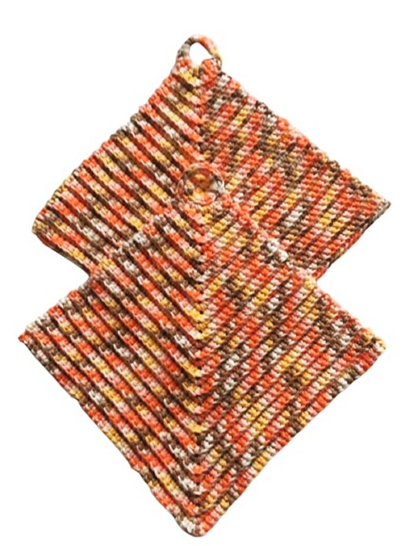 Topflappen klassischer Stil ca. 19 x 19 cm - 100 Baumwolle -natur, weiß, orange Nr. 540 2