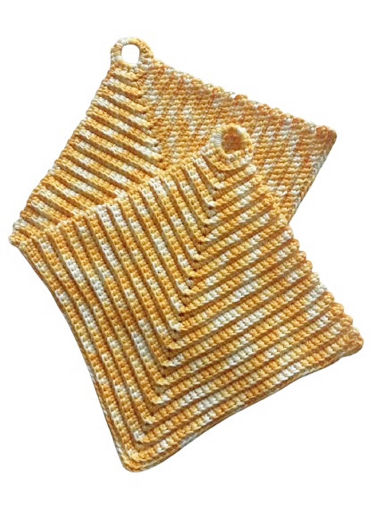 Topflappen klassicher Stil ca 19 x 19 cm - 100 Baumwolle -Gelbtöne mit weiß 2