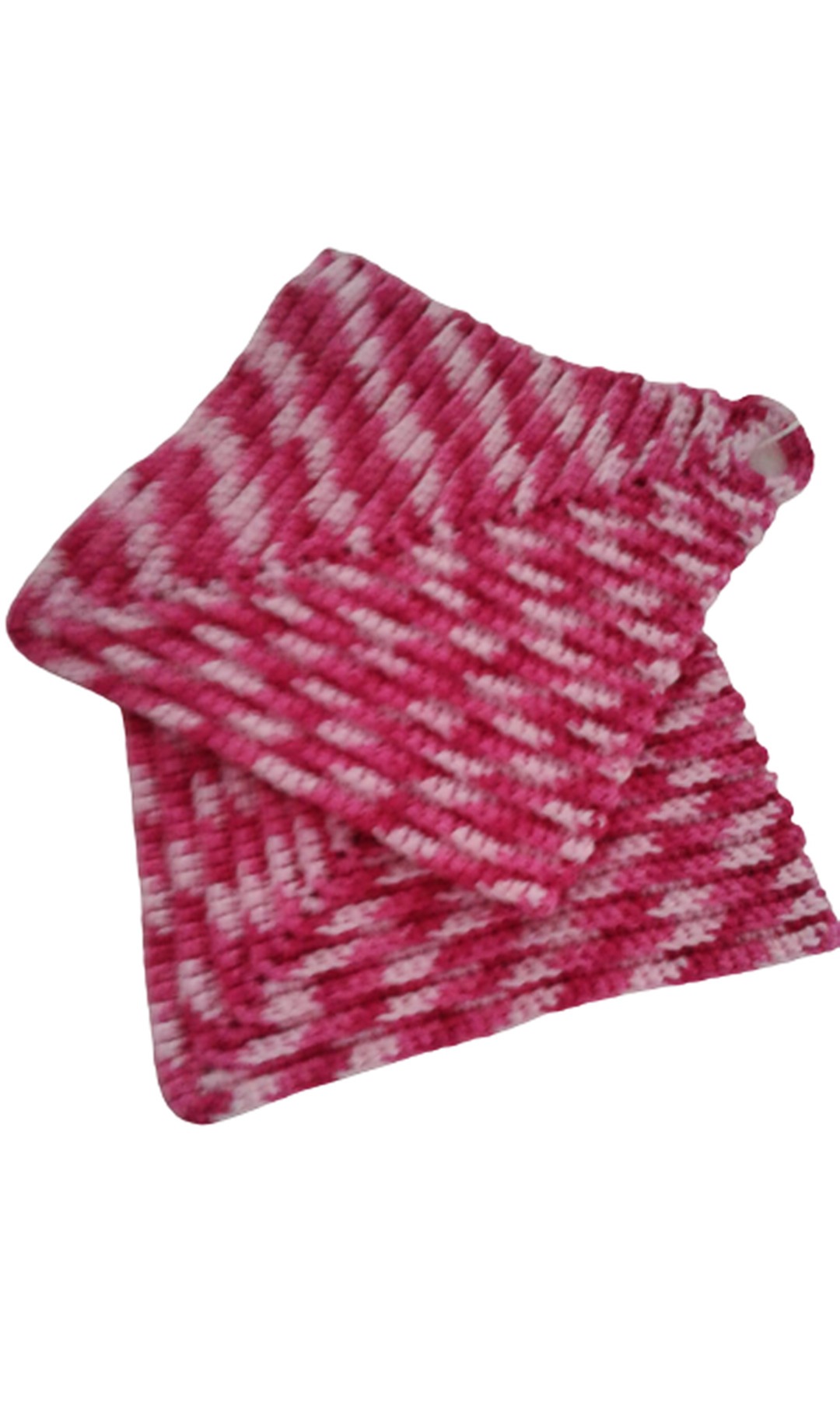 Topflappen klassicher Stil ca 19 x 19 cm - 100 Baumwolle in pink und natur 2