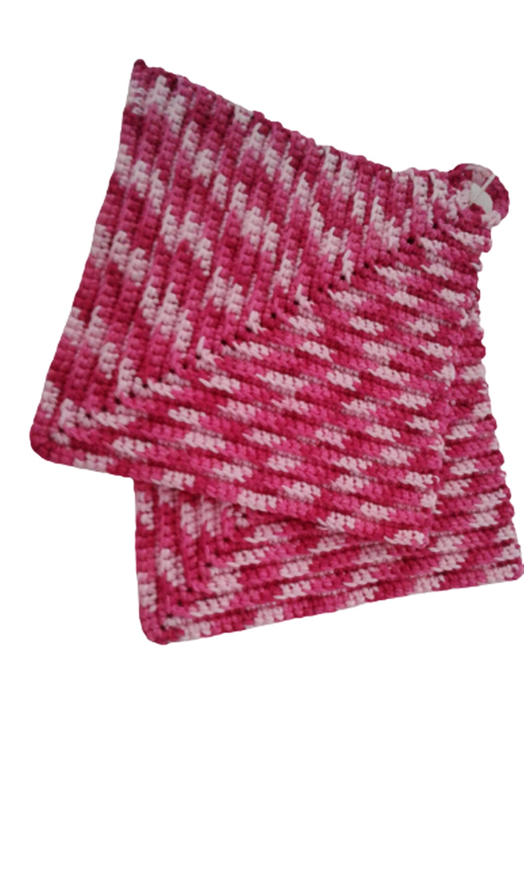 Topflappen klassicher Stil ca 19 x 19 cm - 100 Baumwolle in pink und natur 3