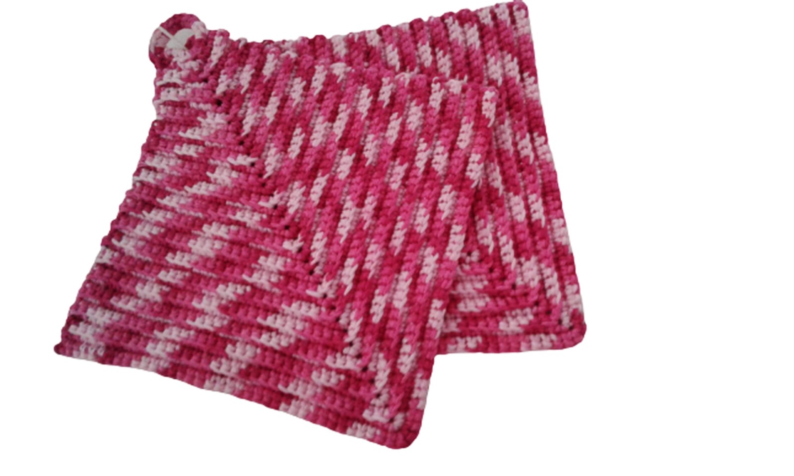 Topflappen klassicher Stil ca 19 x 19 cm - 100 Baumwolle in pink und natur