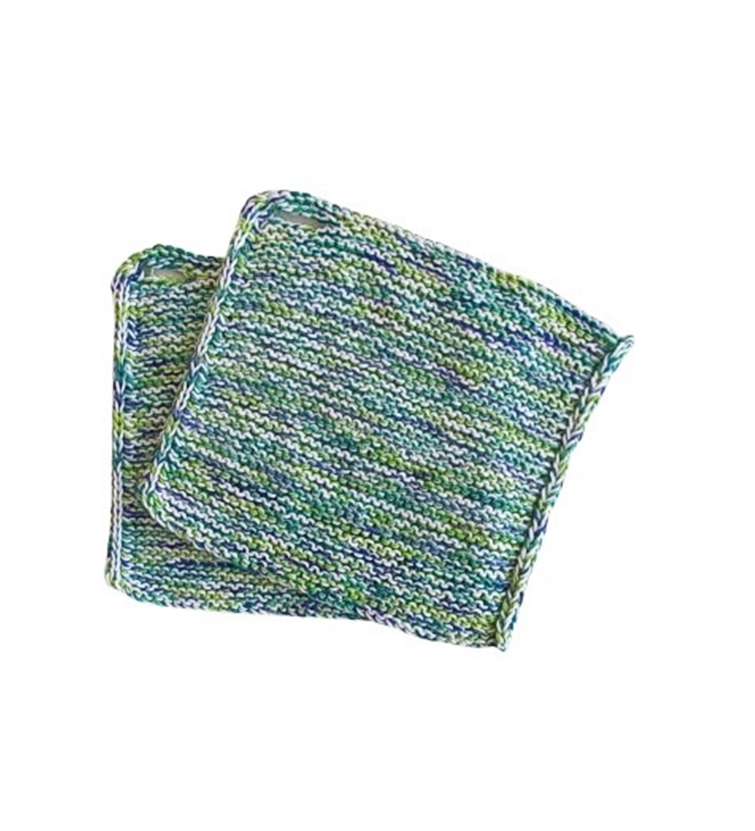 Dicke Topflappen handgestrickt aus 100 Baumwolle ca 20 x 19 cm 1 Paar