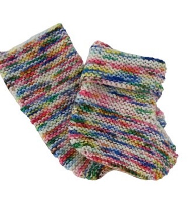 Babyschuhe ca. 10 cm Fußlänge - handgestrickt aus handgefärbter Sockenwolle