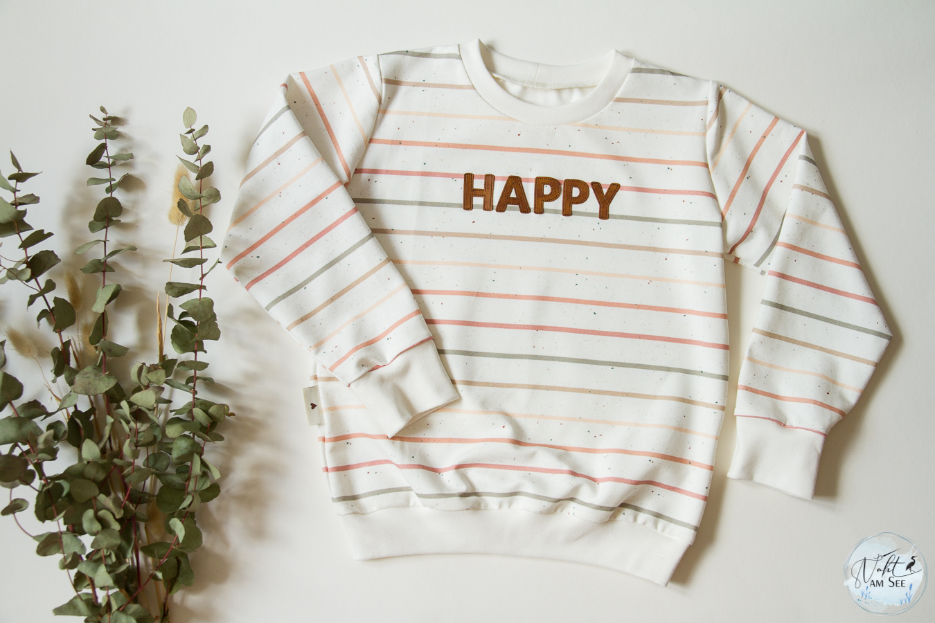 Sweatshirt Vintage Streifen Happy handmade 4