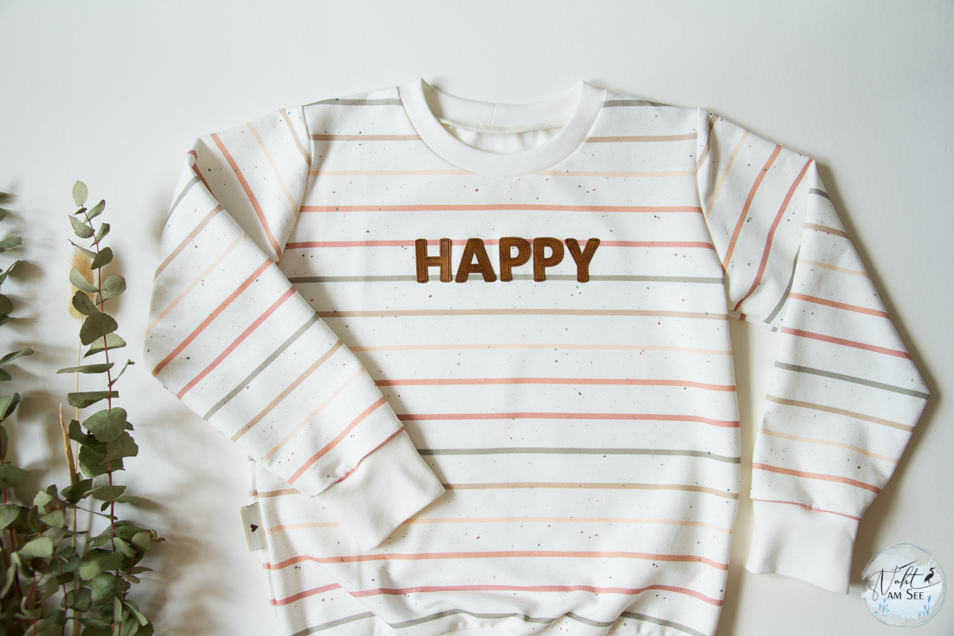 Sweatshirt Vintage Streifen Happy handmade 5