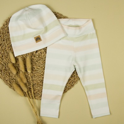 Babyleggings Größe 74 mit passender Mütze - Leggings mit Mütze