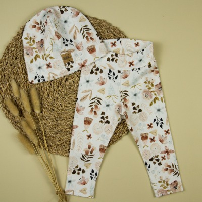 Babyleggings Größe 74 mit passender Mütze - Leggings mit Mütze