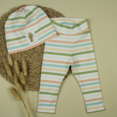 Babyleggings Größe 74 mit passender Mütze - Leggings mit Mütze