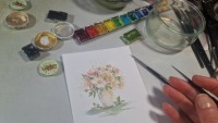 Blumenstrauß Illustration handgemalt, gerahmt in Minirahmen 3