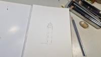 Leuchtturm Bei der Alten Liebe Cuxhaven Hamburger Leuchtturm Illustration handgemalt, gerahmt 3