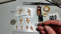 handgemalt Giraffen Miniaturen, Original Aquarell , mehrere Fassungen zur Auswahl, auch für
