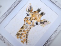 Junge Giraffe Emil, Illustration handgemalt, gerahmt 4