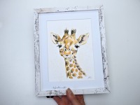 Junge Giraffe Emil, Illustration handgemalt, gerahmt 8