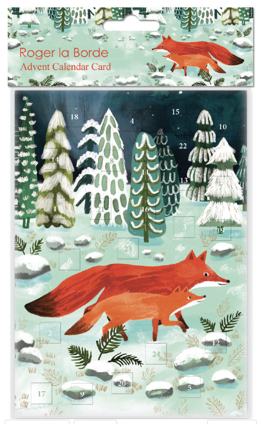 Running Foxes Advent Calendar Card 4