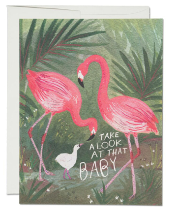 Flamingo Baby Card