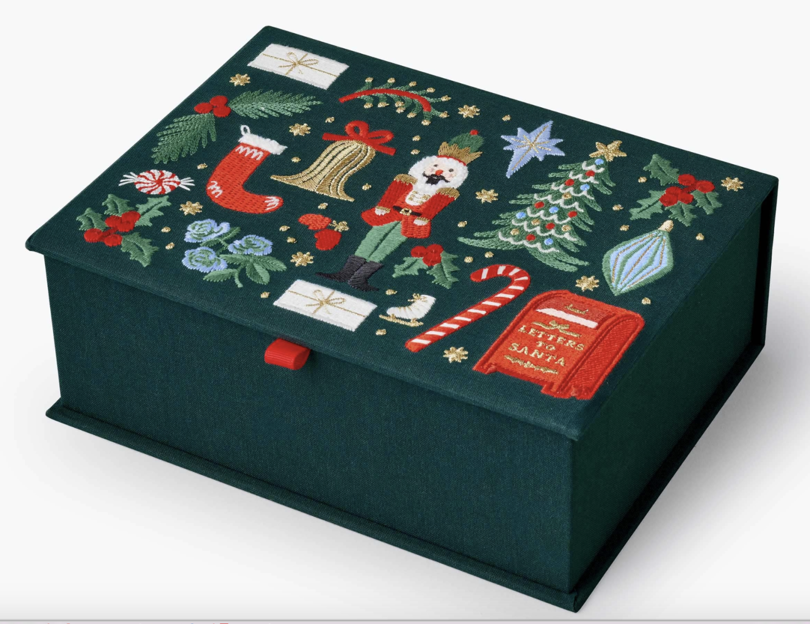 Holiday Large Embroidered Keepsake Box