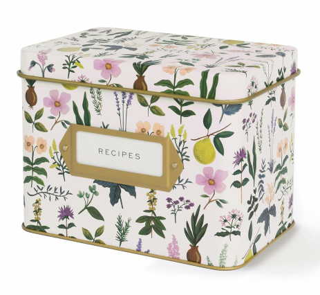 Herb Garden Tin Recipe Box