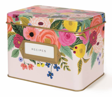 Juliet Rose Tin Recipe Box