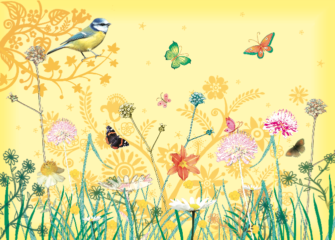 Blumenwiese Postkarte
