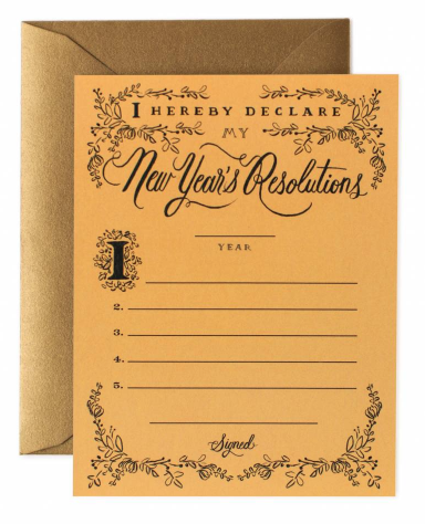 New Years Resolution Card