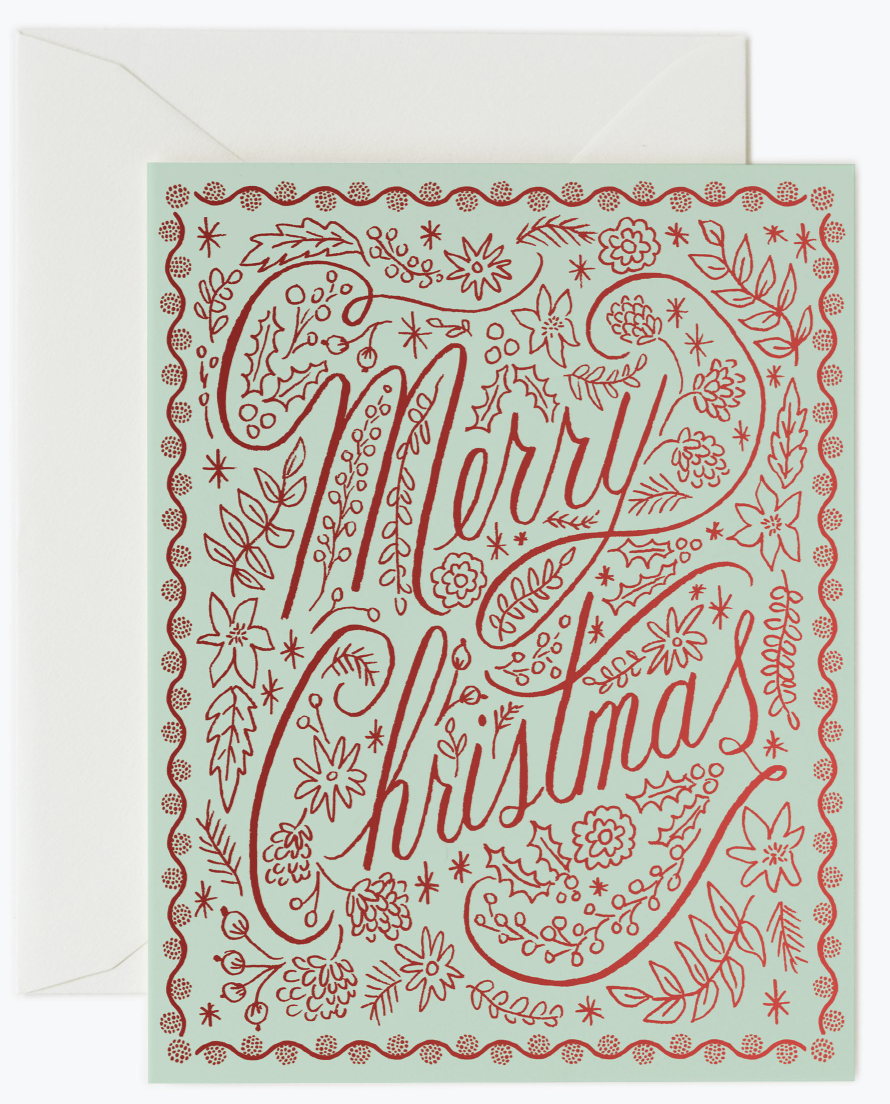 Crimson Christmas Greeting Card