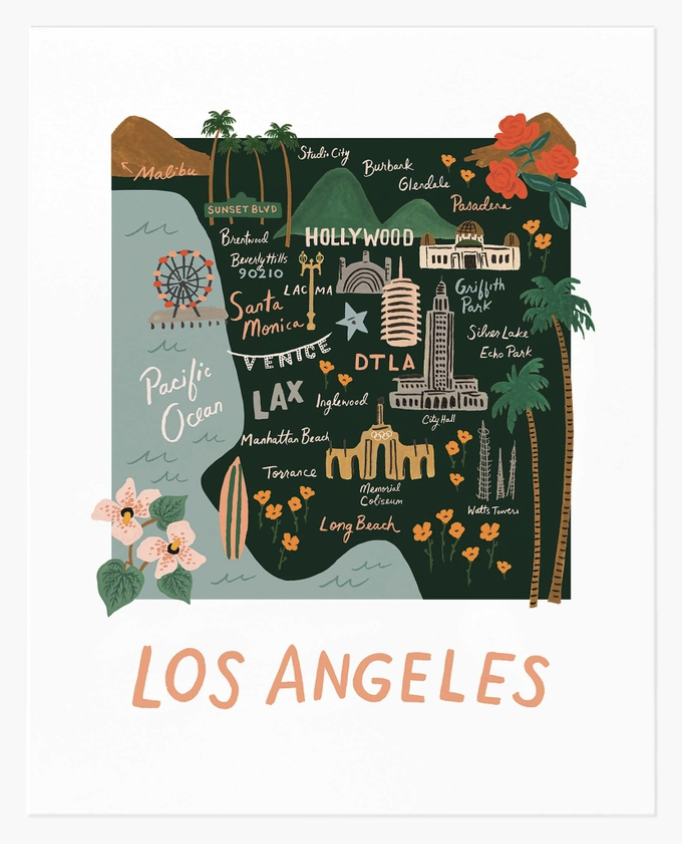 LA Map Art Print