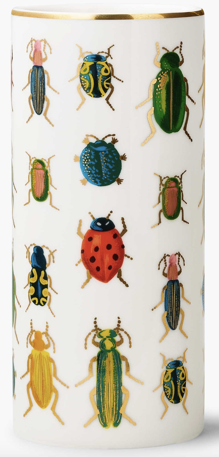 Beetles &amp; Bugs Porcelain Vase