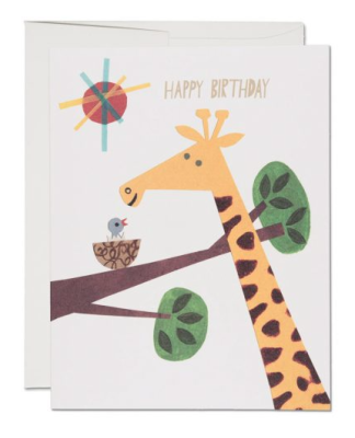 Giraffe Birthday - Red Cap Cards